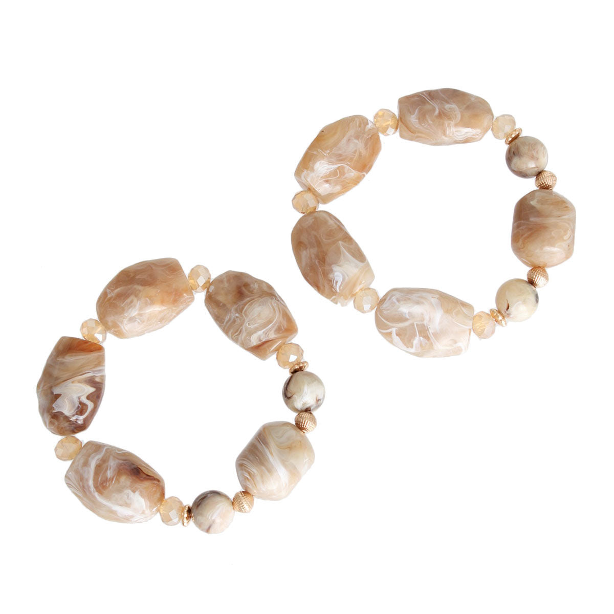 Bead Bracelets Light Brown Marbled Stylish Casual Jewelry Accessories