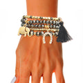 Horseshoe Bracelets with Black Elephant Charm – Stylish Fashion Jewelry Accessory