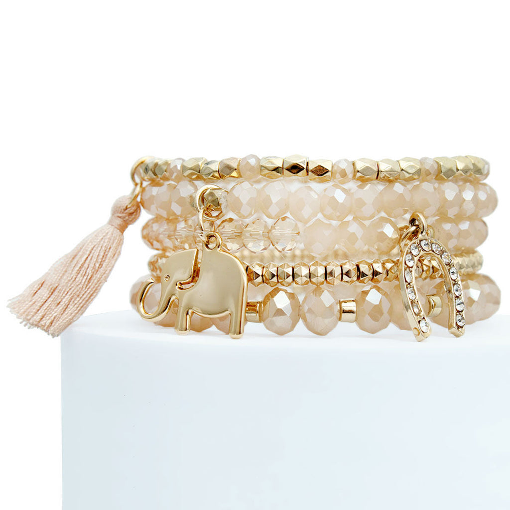 Bracelets Light Brown Elephant Horseshoe Stylish Fashion Jewelry Accessories