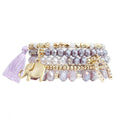 Elephant and Horseshoe Bracelets Light Purple Stylish Jewelry Accessories