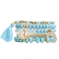 Bracelets Light Blue Elephant Horseshoe Stylish Fashion Jewelry