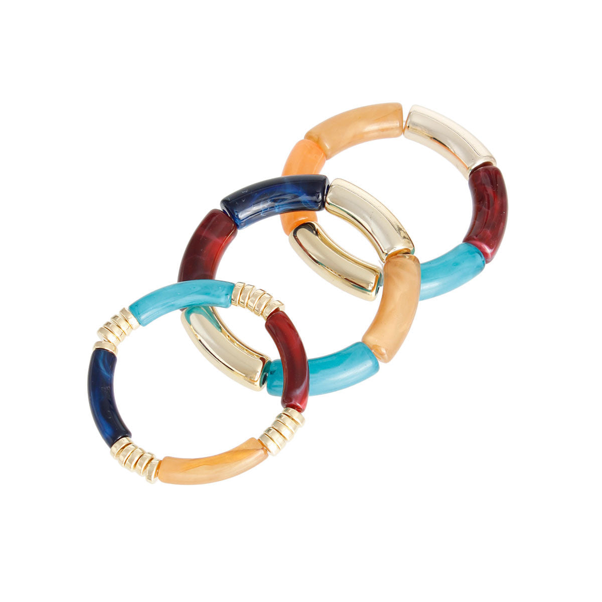 Stretch Tube Bangles Dark Multi Layered Stylish Jewelry Accessories