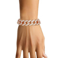Women’s Gold Cuban Chain Bracelet with Iced Diamond Accent – Stylish Statement Jewelry