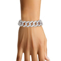 Women’s Silver Iced Diamond Cuban Chain Bracelet – Stylish Statement Jewelry