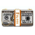 Rectangle Clutch Black Bling $10K Stylish Statement Handbag