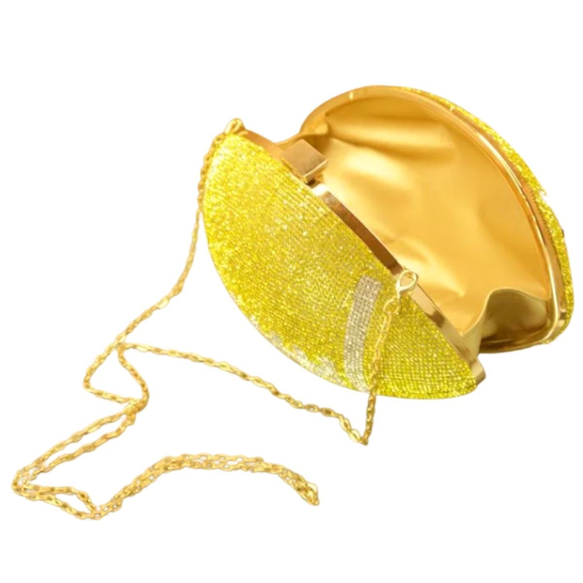 Fashion Clutch Yellow Bling Football Statement Accessory Final Sale
