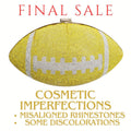 Fashion Clutch Yellow Bling Football Statement Accessory Final Sale