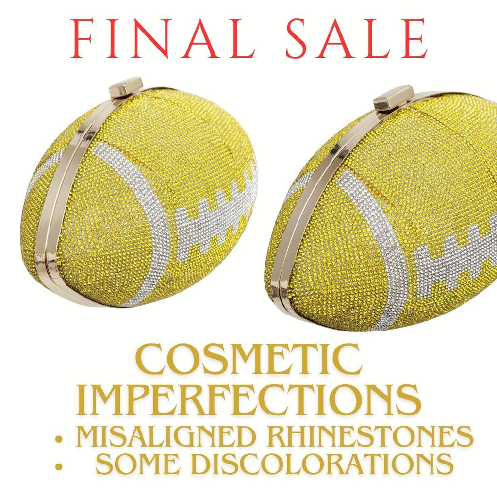 Fashion Clutch Yellow Bling Football Statement Accessory Final Sale