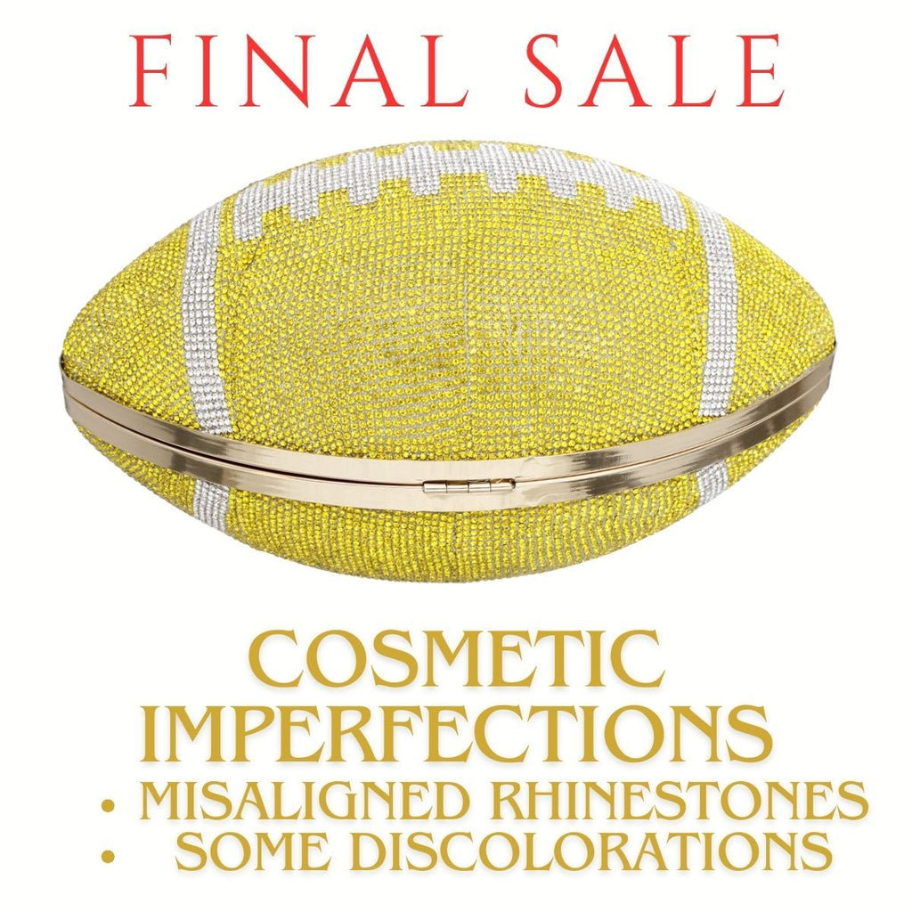 Fashion Clutch Yellow Bling Football Statement Accessory Final Sale