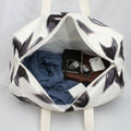 Fashion Travel Duffel Bag Cream Quilted with Black Bow Stylish and Chic