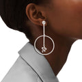 Snake Charm Silver Bar Earrings – Trendy Fashion Jewelry
