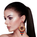 Statement Multi Color Beaded Mandala Earrings – Trendy Fashion Jewelry