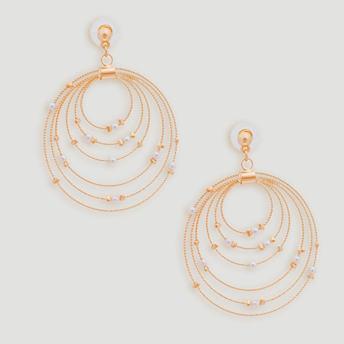 Delicate Gold Multi Ring Loop Earrings – Elegant, Stylish Statement Jewelry