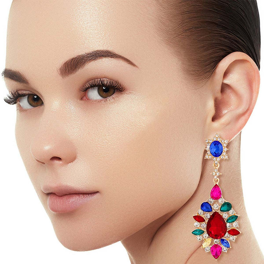 Teardrop Earrings Multi Color Stylish Statement Jewelry