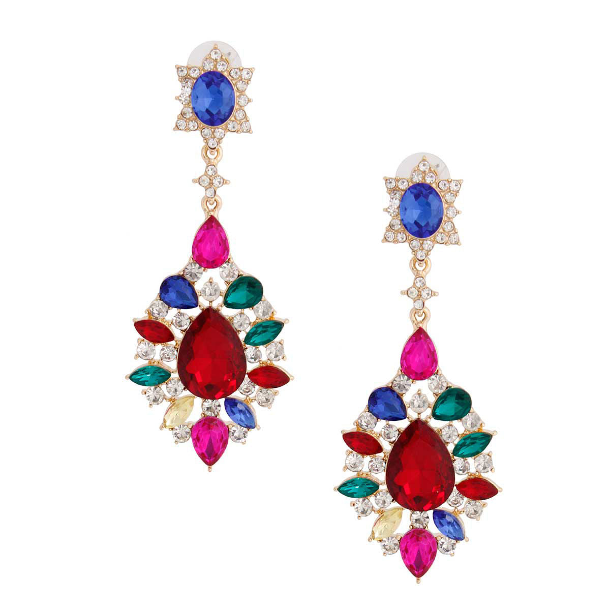 Teardrop Earrings Multi Color Stylish Statement Jewelry