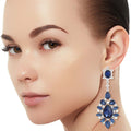 Teardrop Earrings Navy Stylish Statement Jewelry