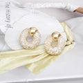 Gold Mesh Rhinestone Stud Earrings for Women – Stylish Fashion Jewelry
