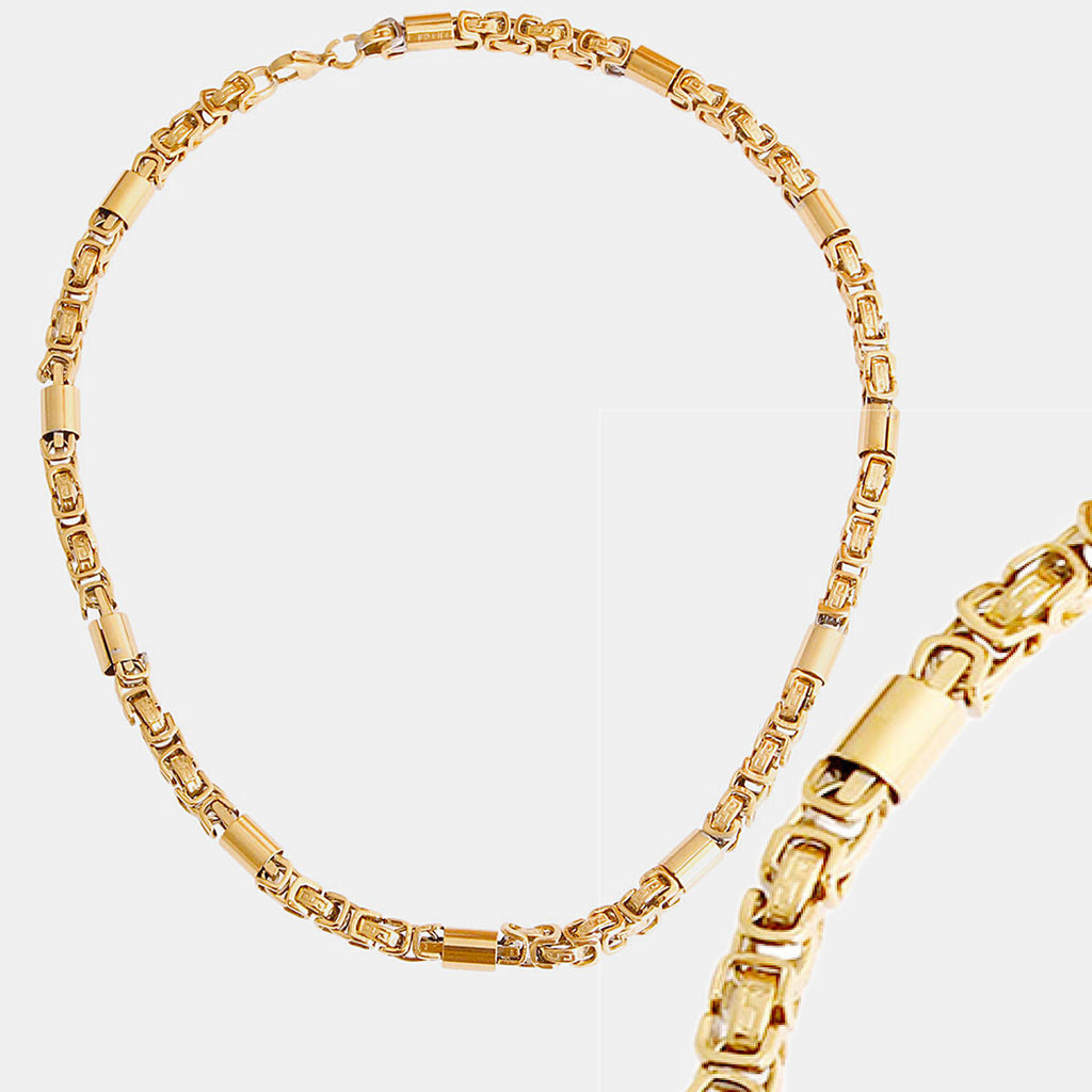 Rounded Link Chain Necklace Gold Stainless Steel Stylish Statement Jewelry