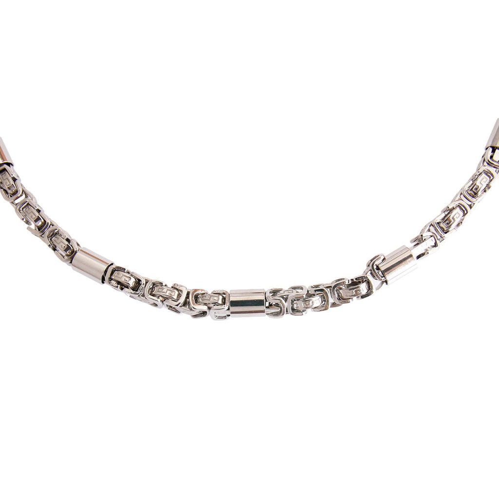 Rounded Link Chain Necklace Silver Stainless Steel Stylish Jewelry