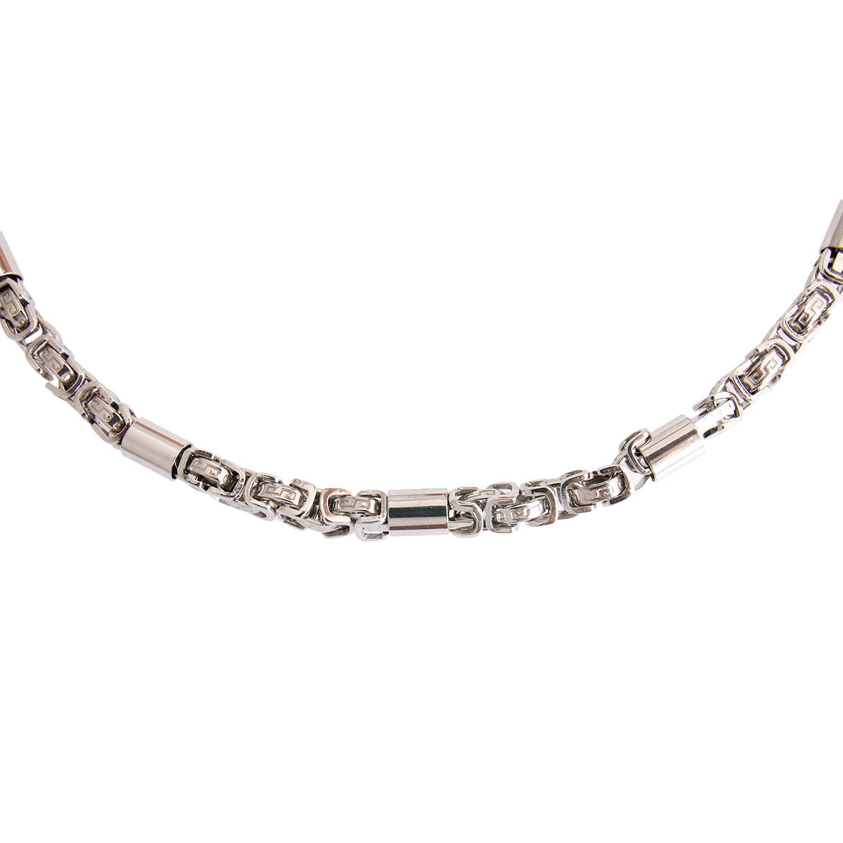 Rounded Link Chain Necklace Silver Stainless Steel Stylish Jewelry