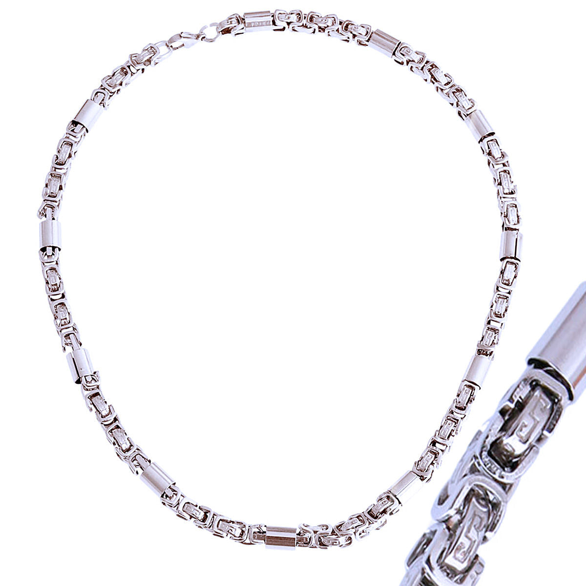 Rounded Link Chain Necklace Silver Stainless Steel Stylish Jewelry