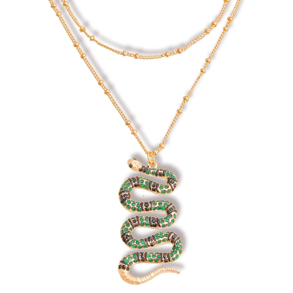 Layered Serpentine Snake Necklace Stylish Statement Jewelry