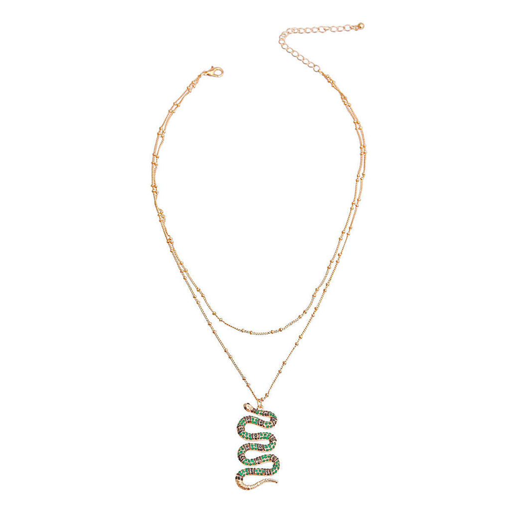 Layered Serpentine Snake Necklace Stylish Statement Jewelry