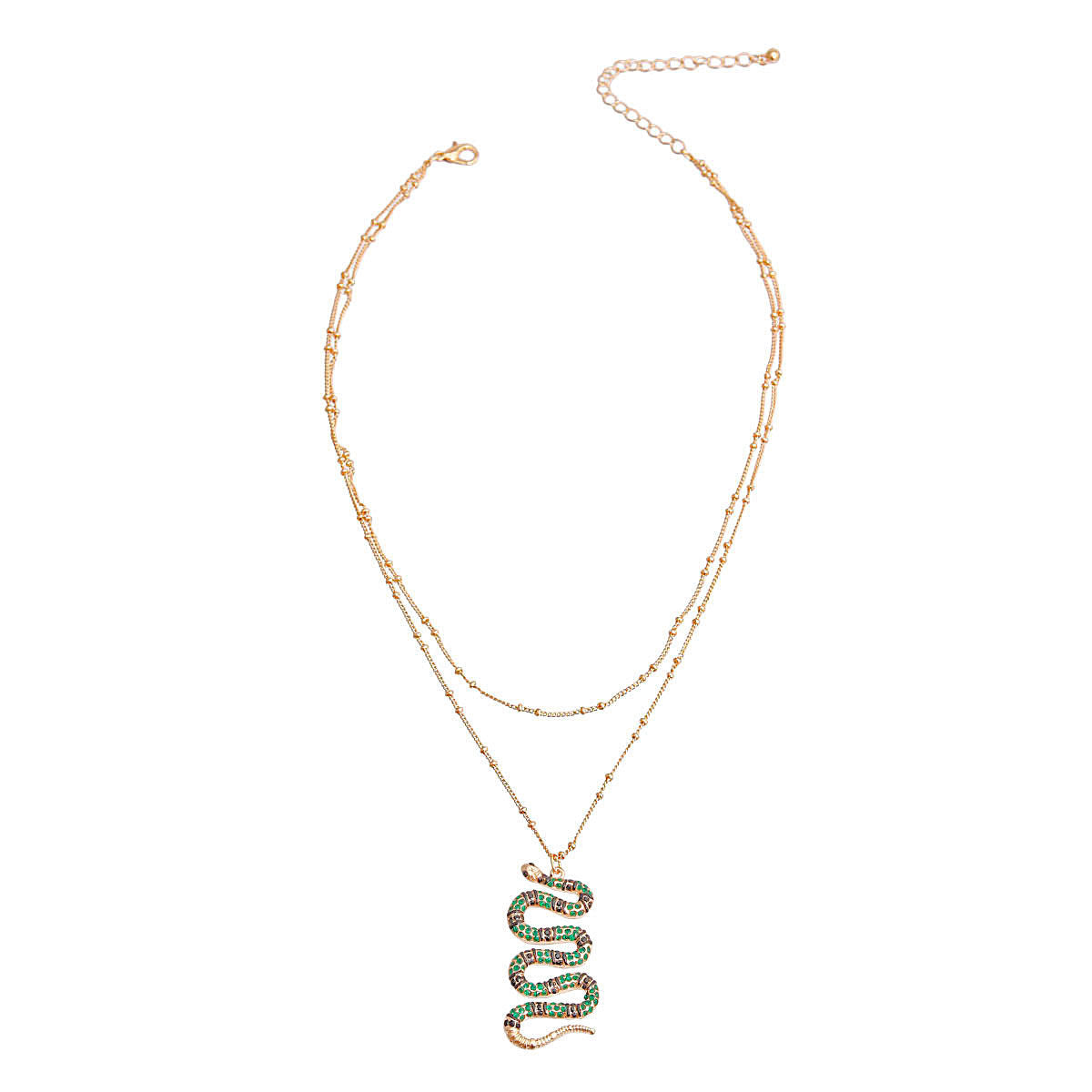 Layered Serpentine Snake Necklace Stylish Statement Jewelry