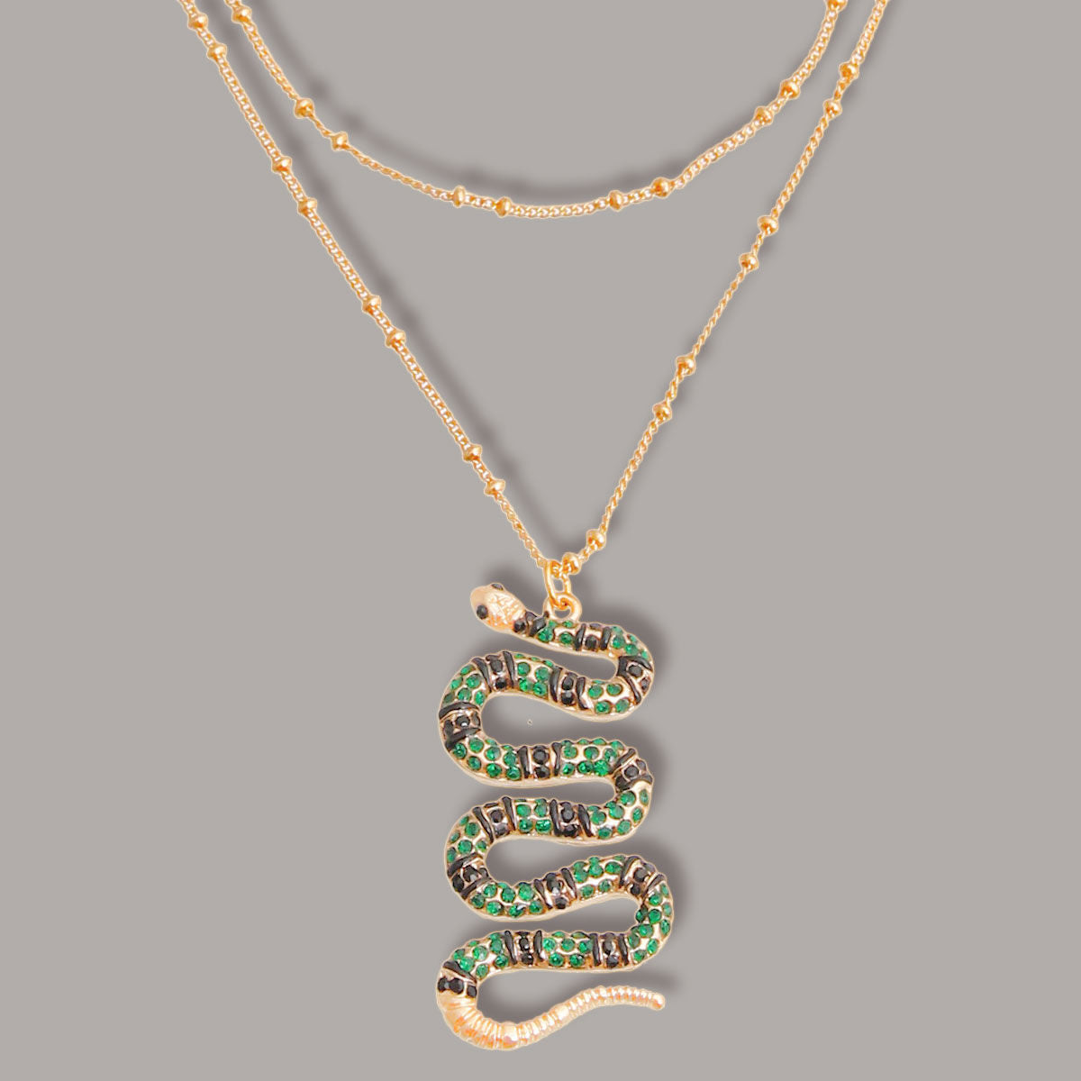 Layered Serpentine Snake Necklace Stylish Statement Jewelry