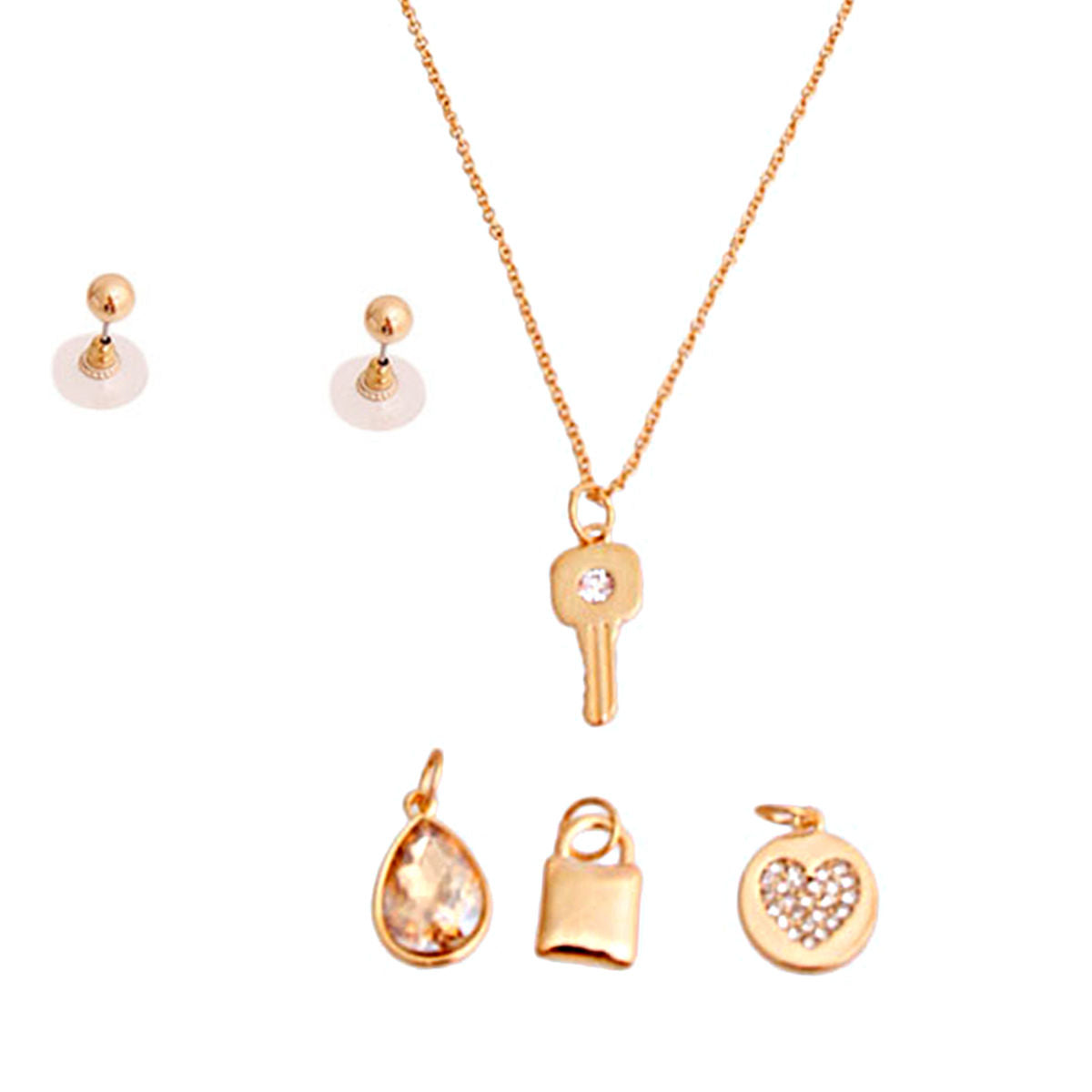 Charm Necklace Gold Interchangeable Stylish Love Pendant