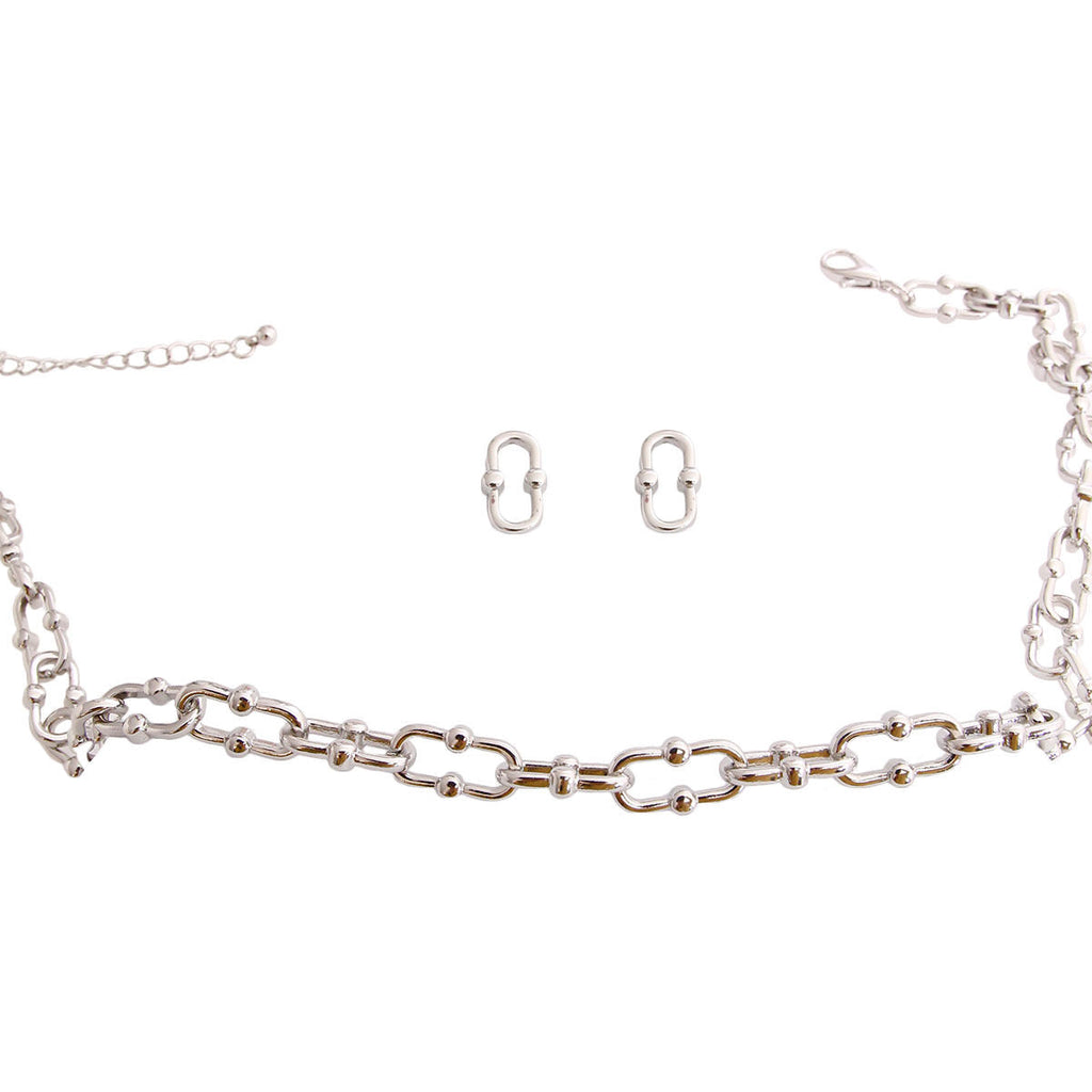 Anchor Chain Necklace Silver Metal Stylish Fashion Jewelry Accessory