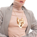 Linked Disc Statement Necklace Gold Trendy Chic Jewelry Accessory