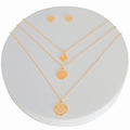 Layered Gold Necklace Set 3-Layer Smiley Face Cutout Trendy Jewelry