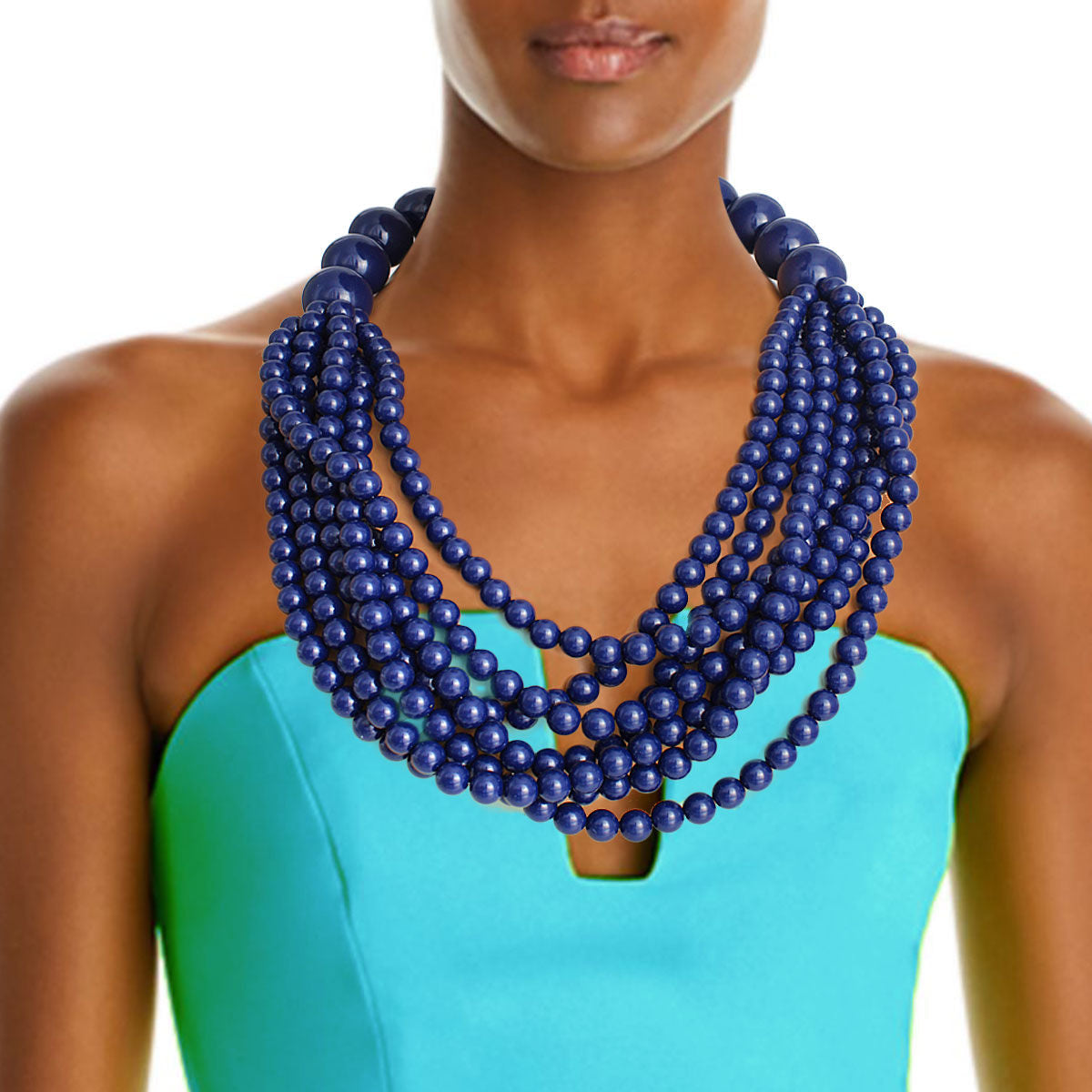 Bubble Gum Bead Set Navy Stylish Fashion Jewelry Accessory