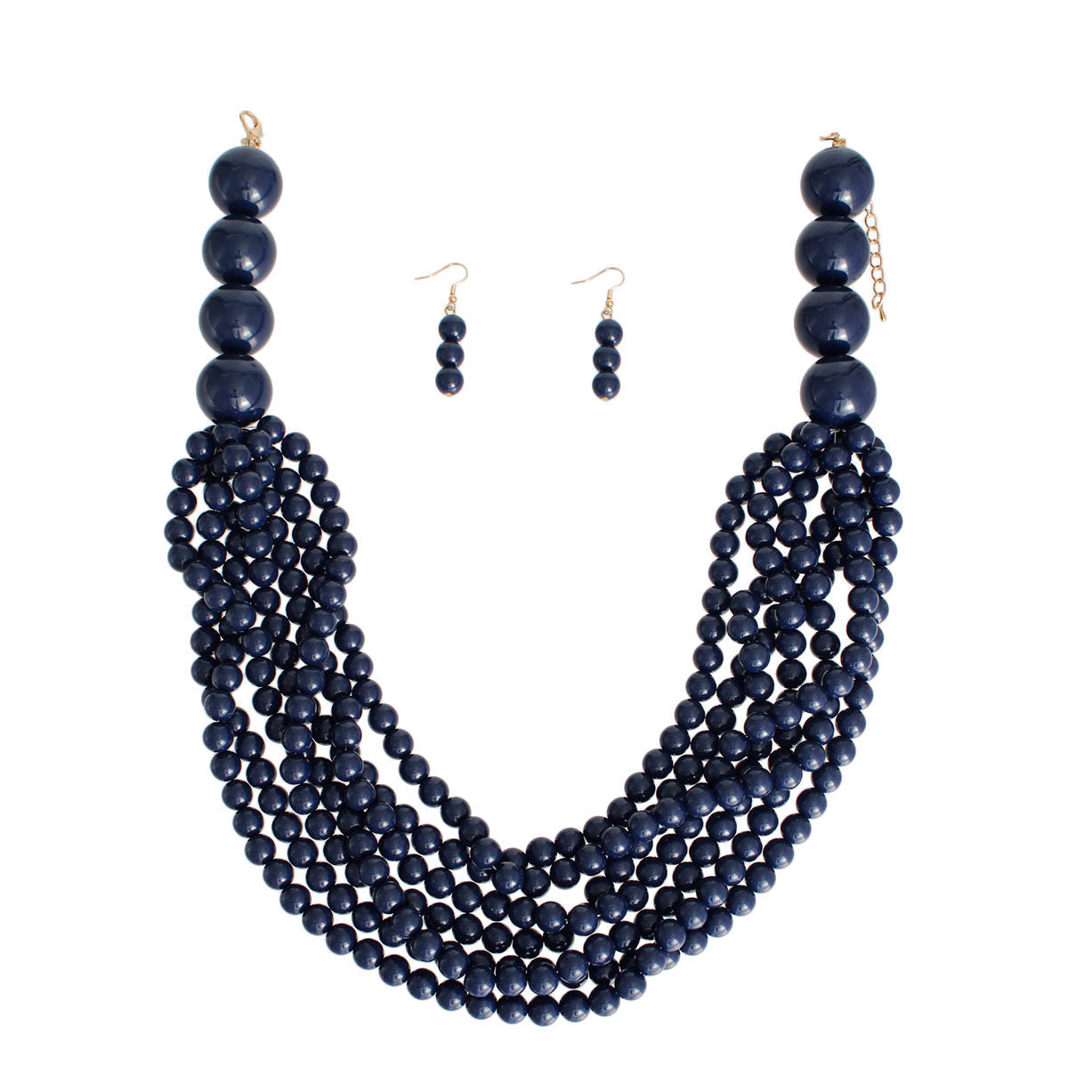 Bubble Gum Bead Set Navy Stylish Fashion Jewelry Accessory