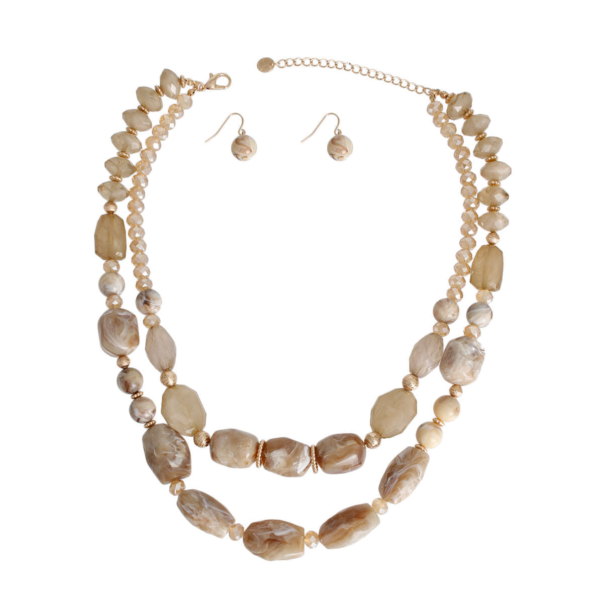 Bead Set Light Brown Marbled Stylish Jewelry Accessory