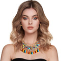 Boho Multi Bead Statement Necklace – Trendy Layered Jewelry