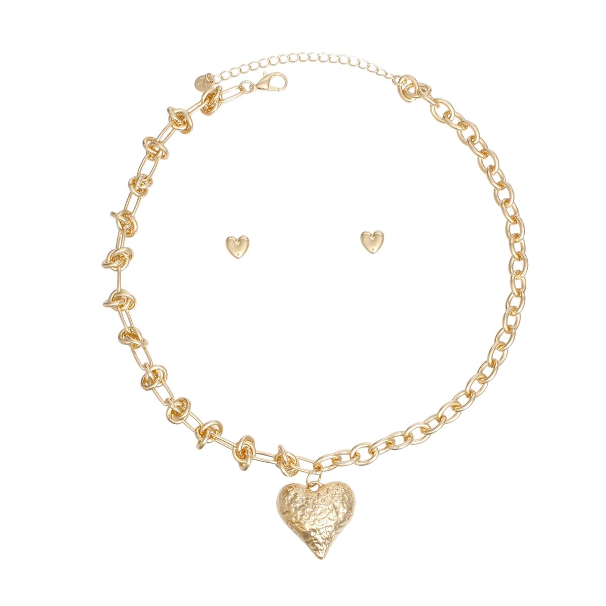Women’s Heart Pendant Knotted Chain Necklace Stylish Gold Jewelry