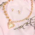 Women’s Heart Pendant Knotted Chain Necklace Stylish Gold Jewelry