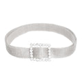 Statement Silver Pave 9 Row Buckle Belt Stylish Fashion Accessory