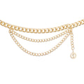Coin Belt Gold Triple Chain Layered Statement Jewelry Accessory