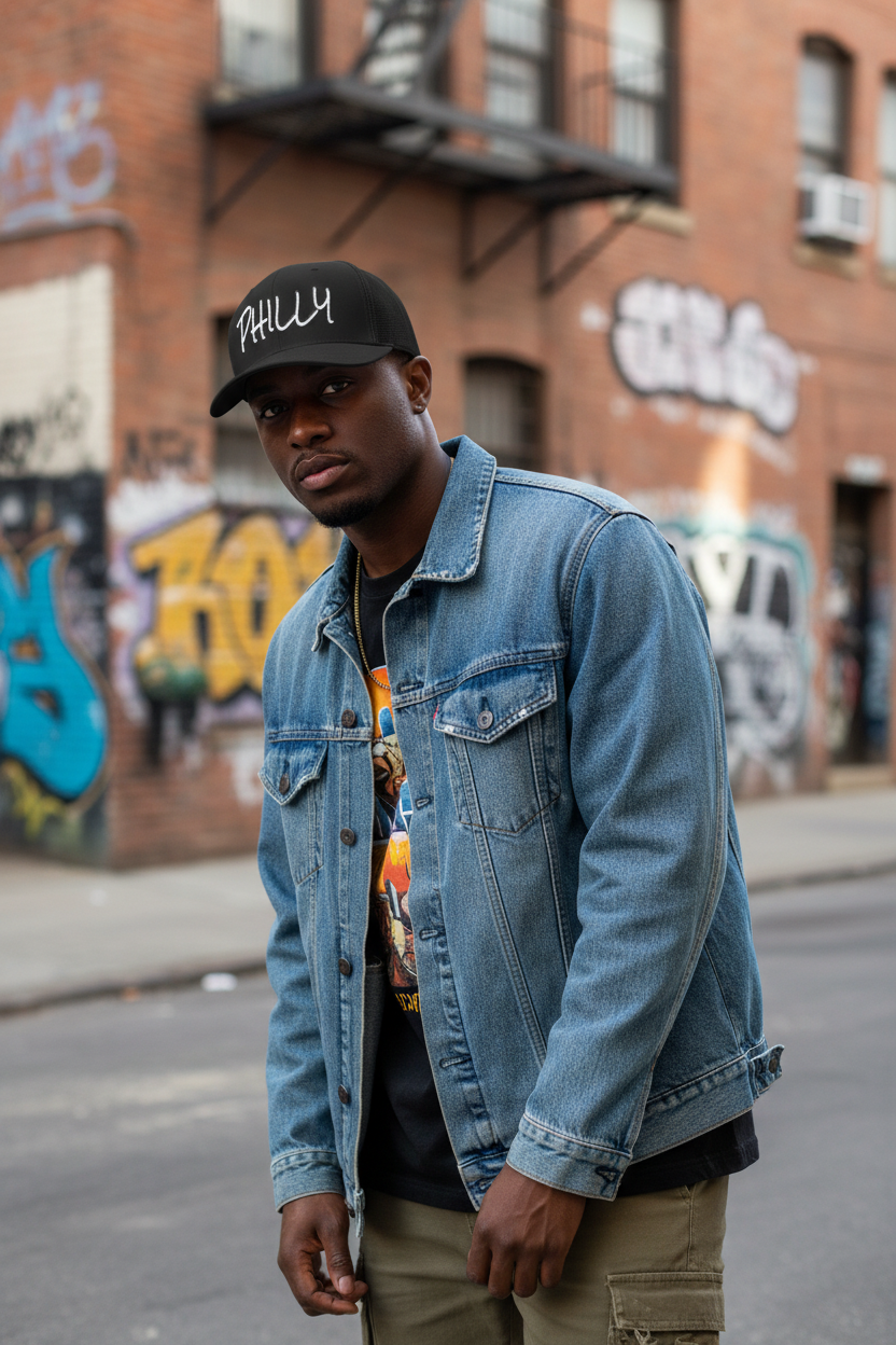 Philly Trucker Cap | Handwritten Embroidered Philadelphia Hat