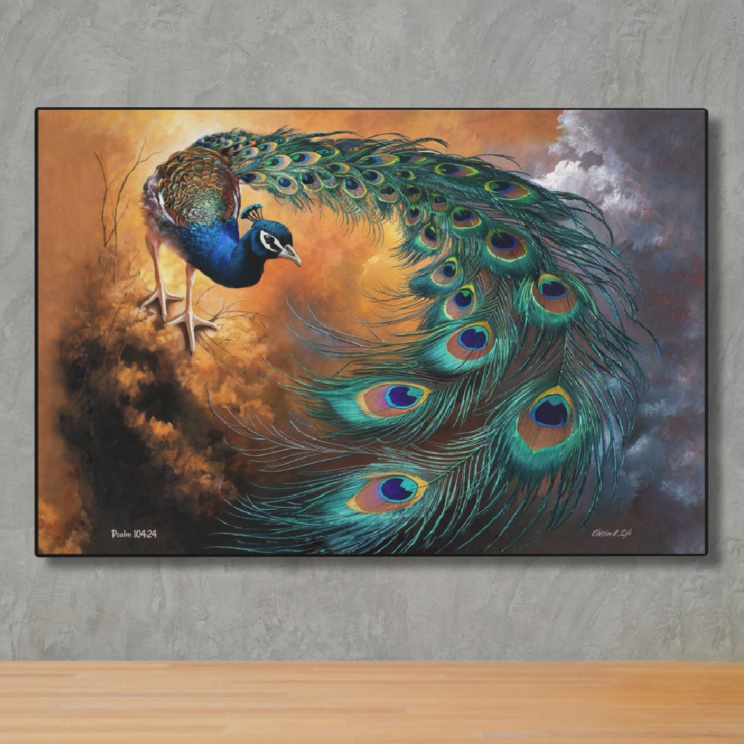 Peacock canvas art print - a vibrant and elegant statement Peacock art piece