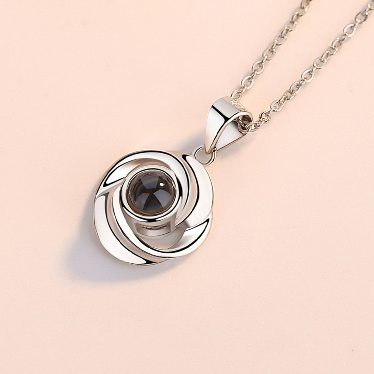 Rose Flower Photo Projection Necklace