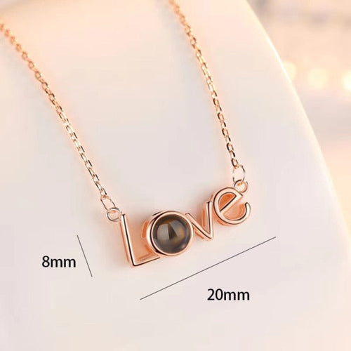 100 languages of love necklace Heart Pendant Wedding Romantic Memory Projection Necklace