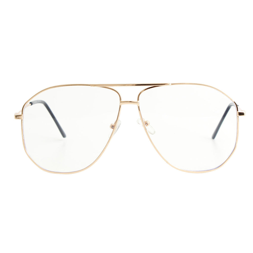 Blue Light Glasses Gold Aviator Stylish Trendy Eyewear