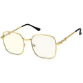 Square Gold Blue Light Glasses Stylish Trendy Eyewear