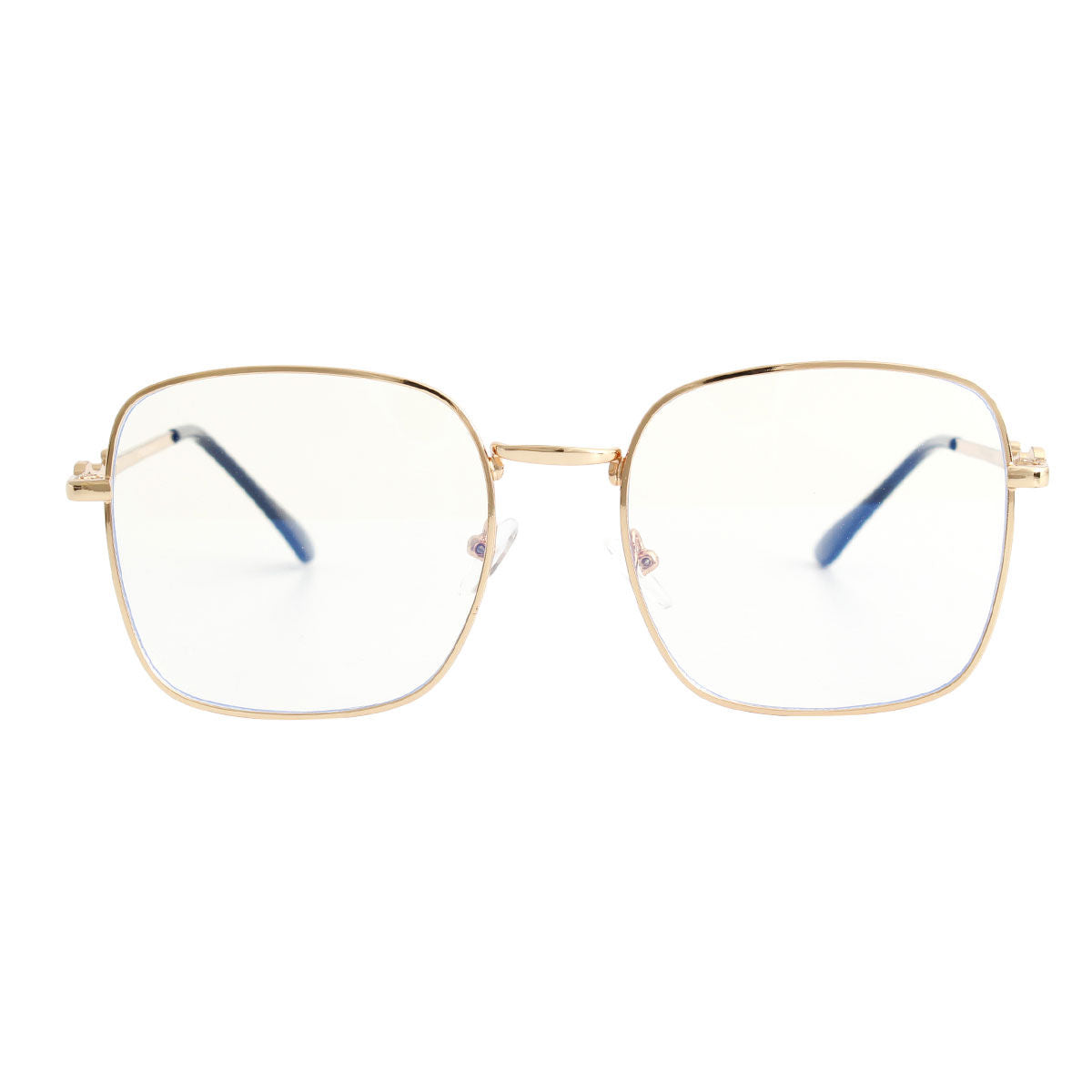 Square Gold Blue Light Glasses Stylish Trendy Eyewear