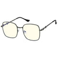 Square Blue Light Glasses Hematite Stylish Trendy Eyewear