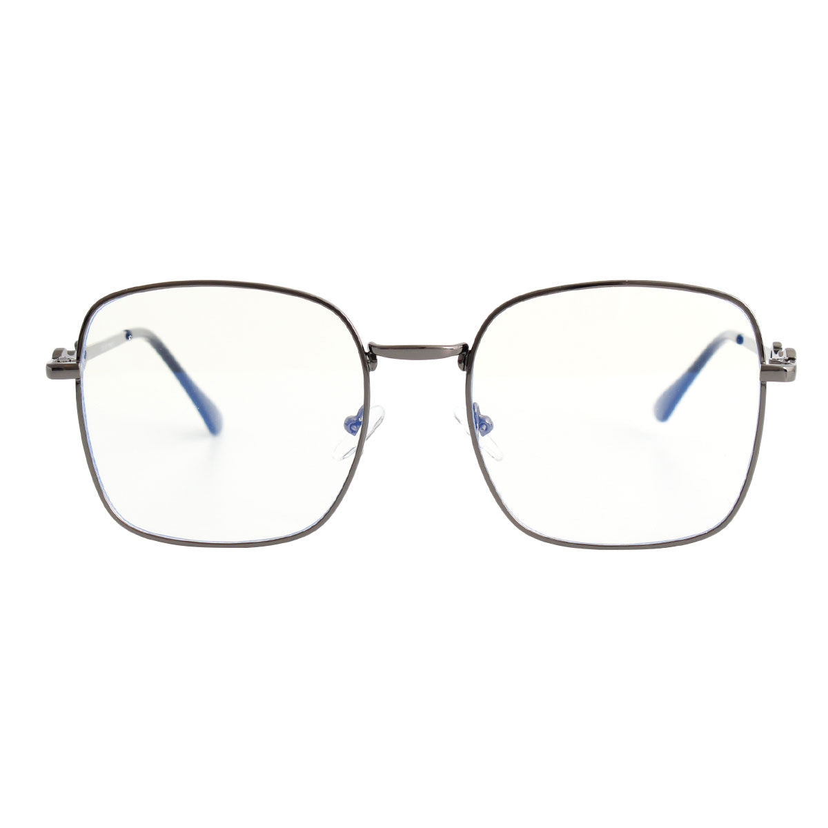 Square Blue Light Glasses Hematite Stylish Trendy Eyewear